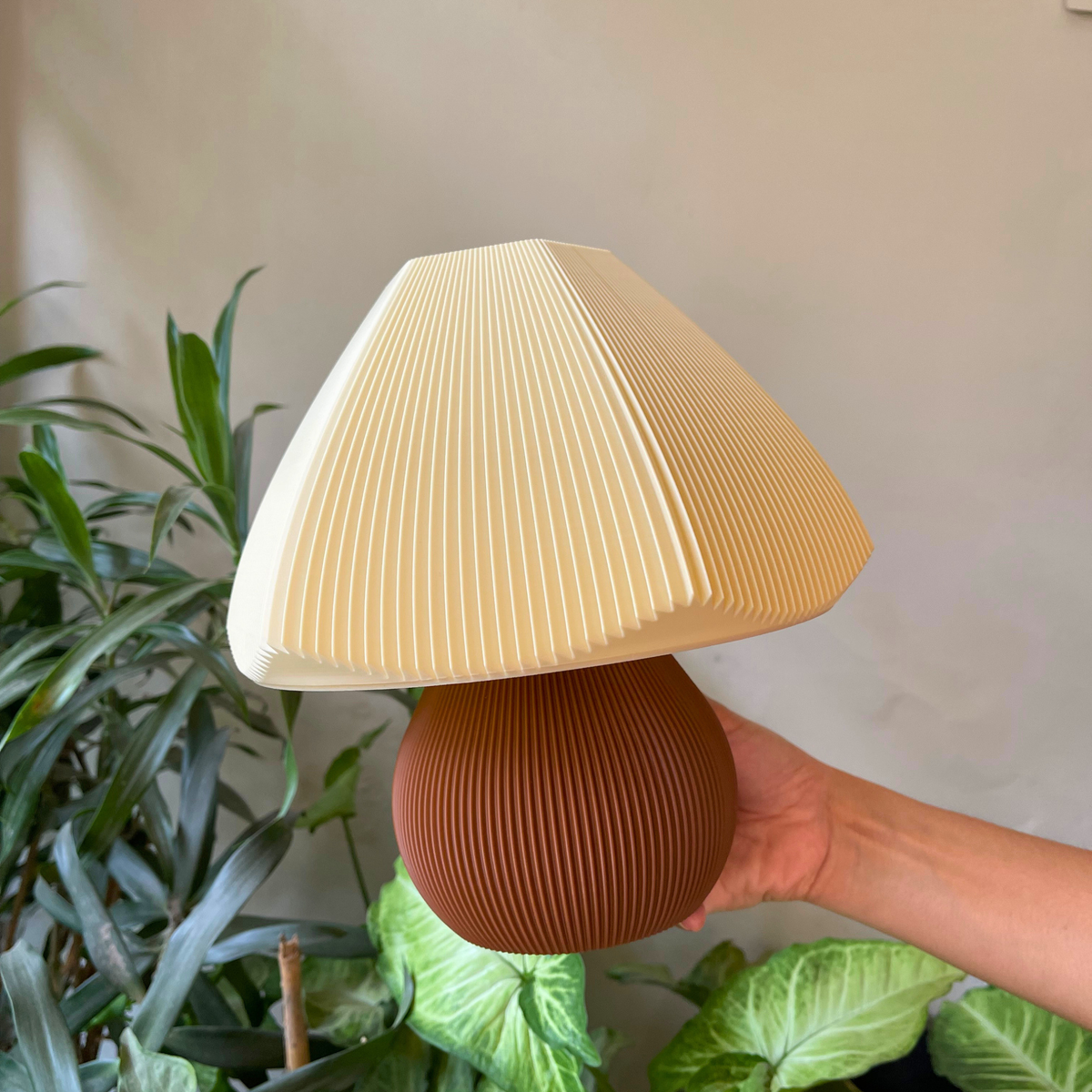 Mushroom Beige & Brown Lamp