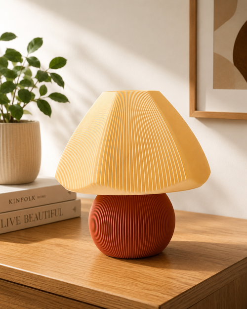 Mushroom Beige & Brown Lamp
