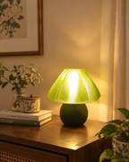 Mushroom Olive Green Table Lamp